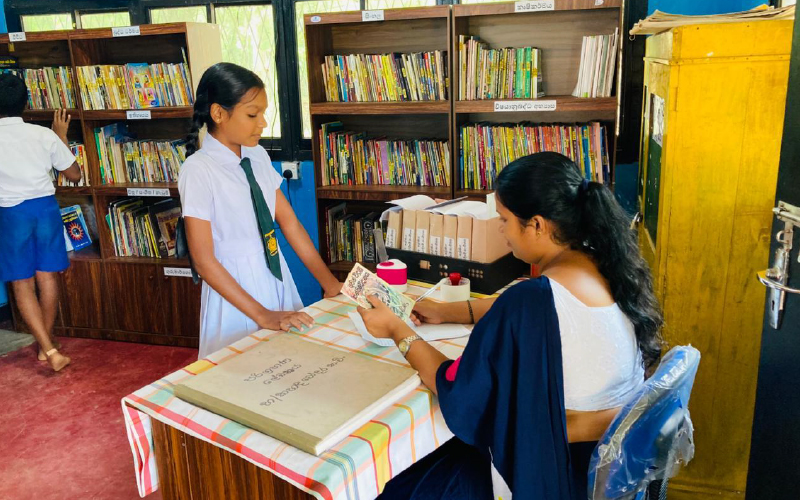 Renovated library Kahandamodara Junior School